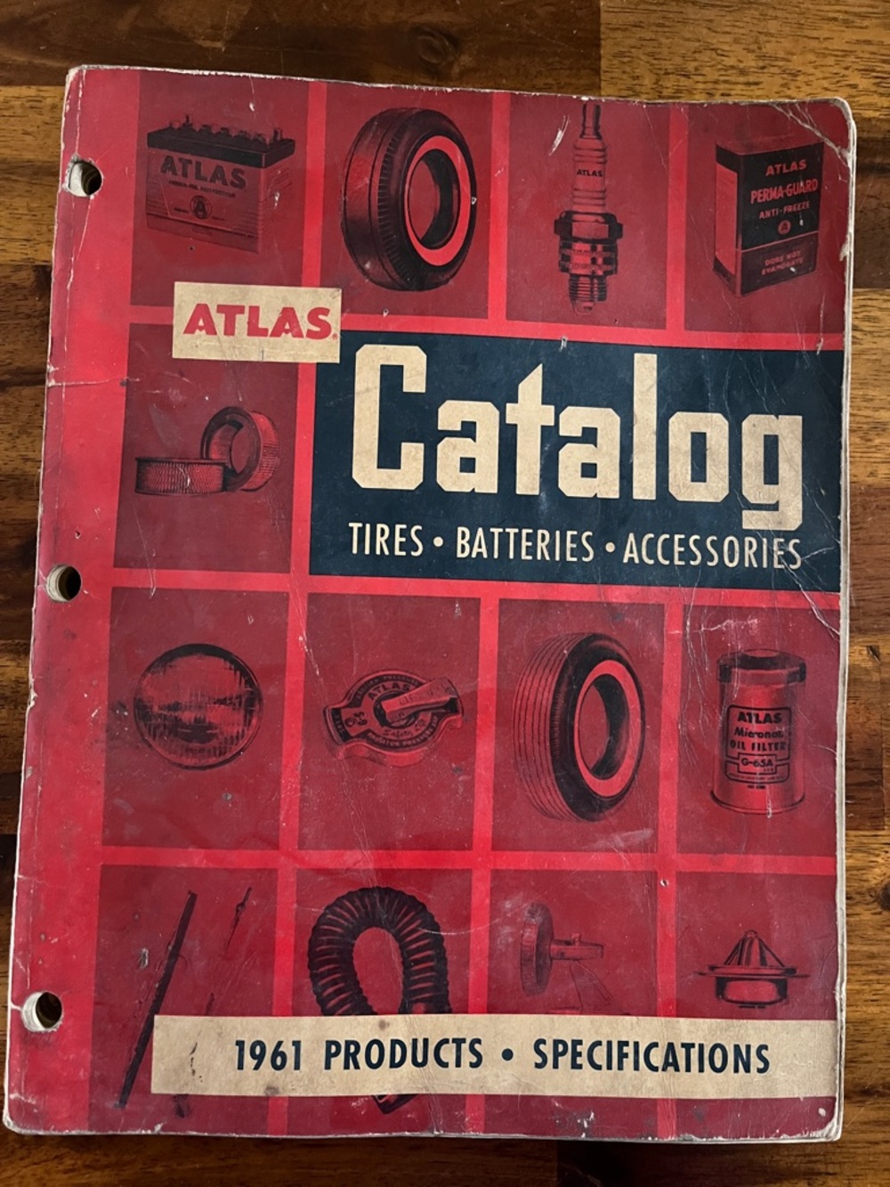 Vtg Atlas Tires Batteries Accessories Auto Parts MCM 1961 Catalog Cross Ref.